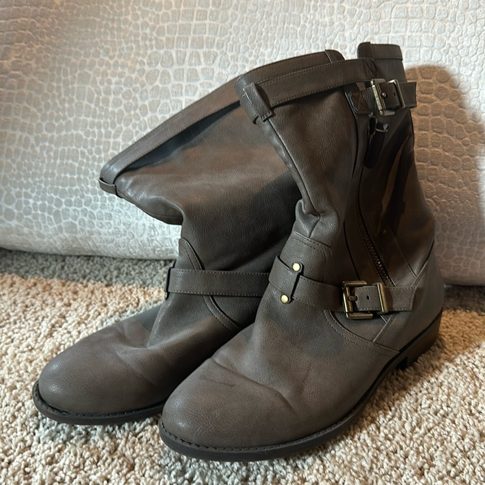 Faux Leather Moto Boot